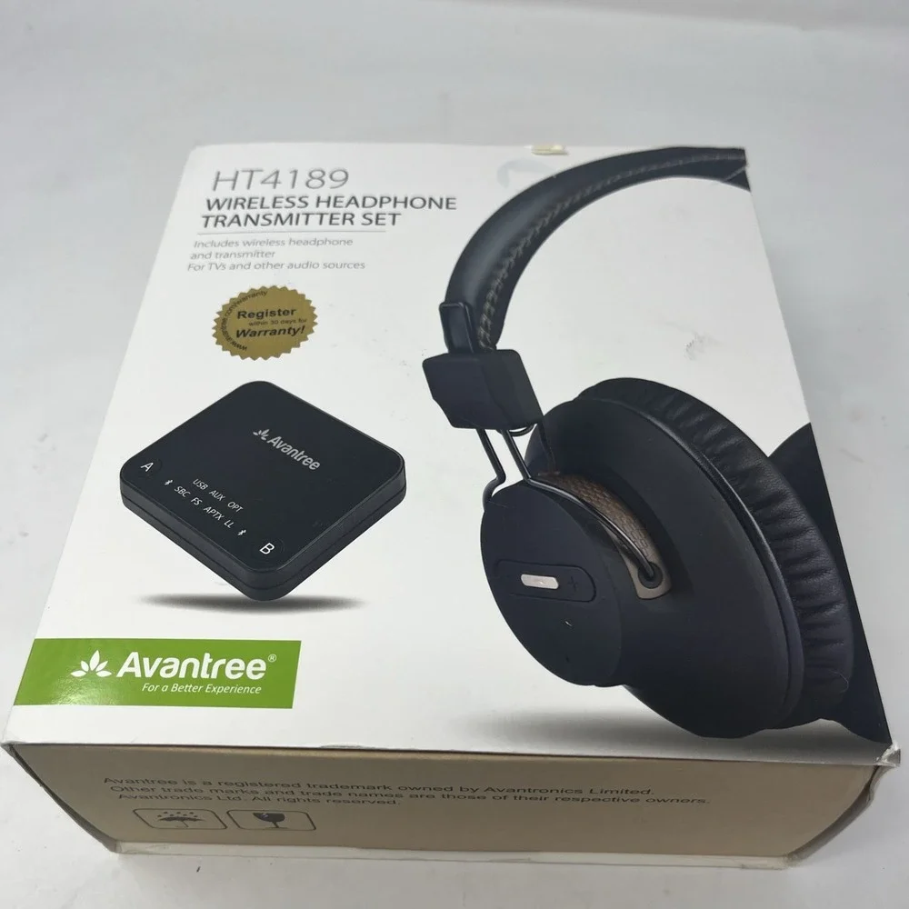 Avantree Bluetooth Wireless Headphones and Audikast Bluetooth Transmitter HT4189